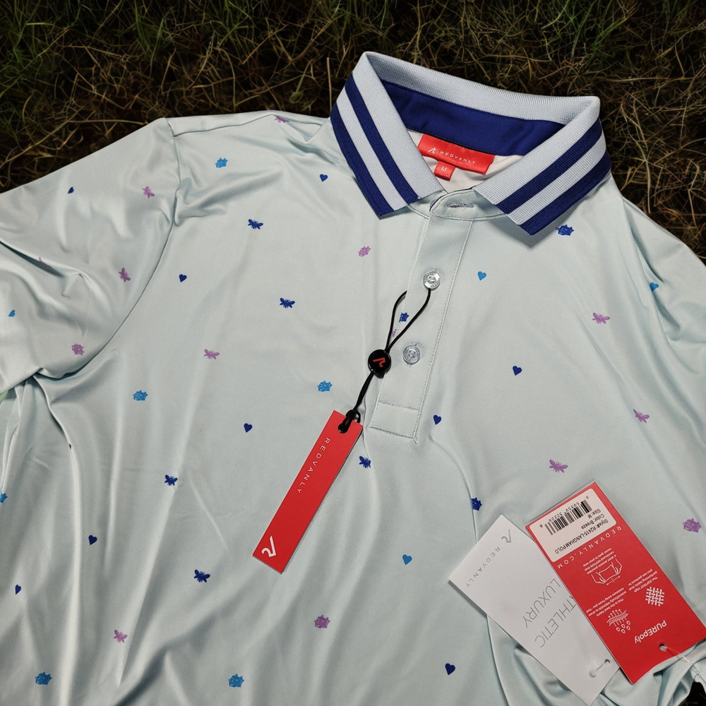 Redvanly Langham Performance Golf Polo Shirt Men’s M Breeze Blue R2415 NWT - Picture 1 of 12